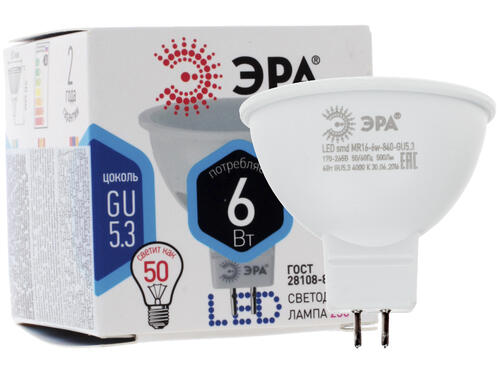 Купить Лампа светодиодная ЭРА LED smd MR16-6w-840-GU5.3  1095394. Характеристики, отзывы и цены в Донецке