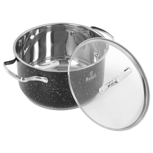 Купить Кастрюля Rashel Стефани R-407v 4.7 л 22 см черный  9320939. Характеристики, отзывы и цены в Донецке