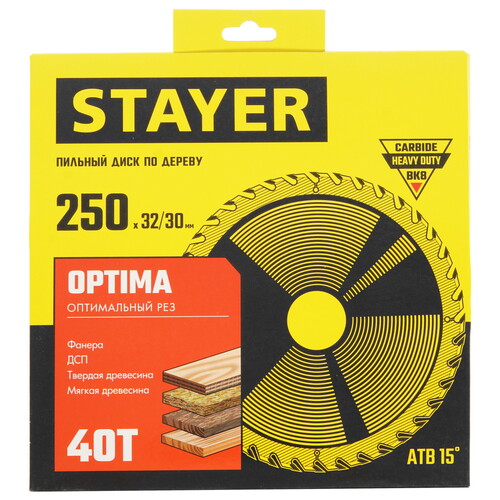 Купить Диск пильный STAYER 3681-250-32-40_z01  9107332. Характеристики, отзывы и цены в Донецке