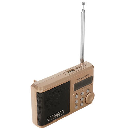 Купить Радиоприемник Perfeo Sound Ranger золотистый  5074231. Характеристики, отзывы и цены в Донецке