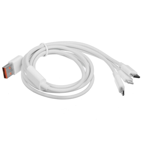 Купить Кабель круглый DEPPA Lightning 8-pin, micro USB, USB Type-C - USB 2.0 Type-A белый 1.2 м  9096800. Характеристики, отзывы и цены в Донецке
