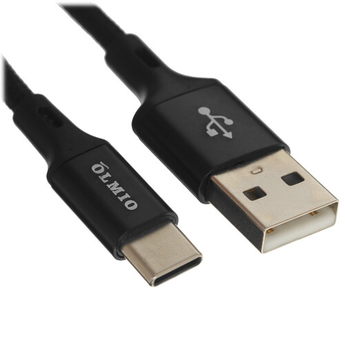 Купить Кабель круглый Olmio USB Type-C - USB 2.0 Type-A черный 1.2 м  4814665. Характеристики, отзывы и цены в Донецке