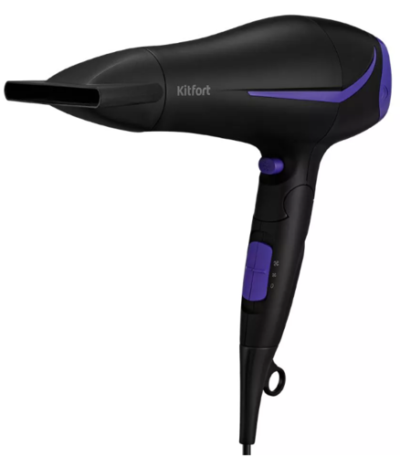 Купить Фен Kitfort КТ-3230-1 черный/фиолетовый  9931396. Характеристики, отзывы и цены в Донецке