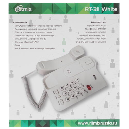 Купить Телефон проводной Ritmix RT-311  5089258. Характеристики, отзывы и цены в Донецке