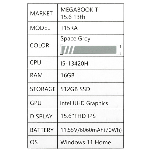 Купить 15.6" Ноутбук Tecno Megabook T15RA серый  5619271. Характеристики, отзывы и цены в Донецке