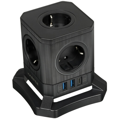 Купить Сетевой фильтр Harper UCH-730 Black черный  9291023. Характеристики, отзывы и цены в Донецке