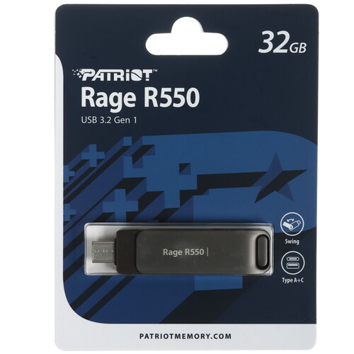 Купить Память OTG USB Flash 32 ГБ Patriot Rage R550  5607003. Характеристики, отзывы и цены в Донецке