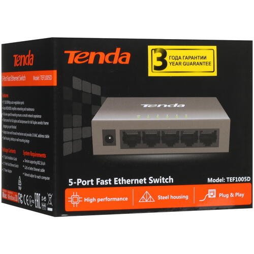 Купить Коммутатор Tenda TEF1005D  9938018. Характеристики, отзывы и цены в Донецке