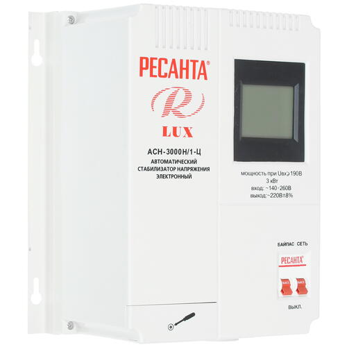 Купить Стабилизатор напряжения Ресанта АСН-3000 Н/1-Ц  7901346. Характеристики, отзывы и цены в Донецке