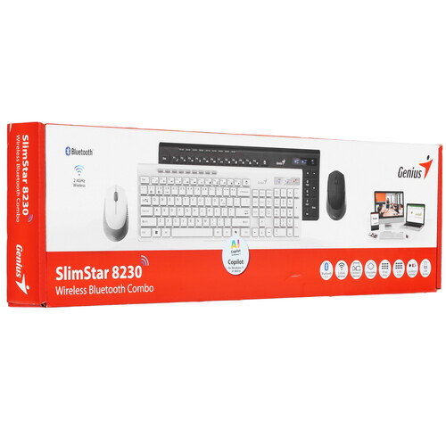 Купить Клавиатура+мышь беспроводная   Genius SlimStar 8230 черный  9140232. Характеристики, отзывы и цены в Донецке
