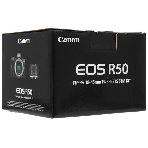 Купить Беззеркальный фотоаппарат Canon EOS R50 Kit 18-45 RF черный  5414492. Характеристики, отзывы и цены в Донецке