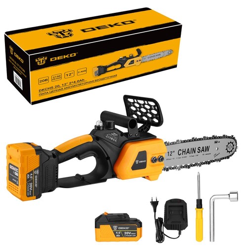 Купить Аккумуляторная цепная пила DEKO DKCHS 20  шина - 30.5 см (12")  9136547. Характеристики, отзывы и цены в Донецке