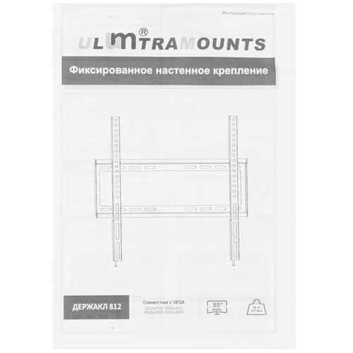 Купить Кронштейн для ТВ Ultramounts UM812F черный  9200255. Характеристики, отзывы и цены в Донецке