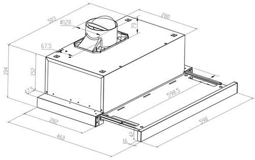 Купить Вытяжка телескопическая Meferi SLIDEBOX60WH POWER белый/белый  9168708. Характеристики, отзывы и цены в Донецке