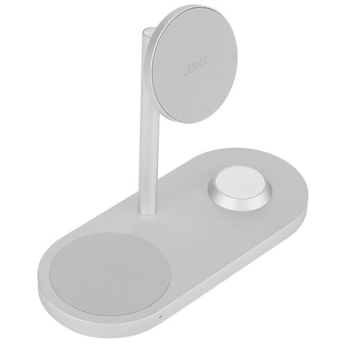 Купить Беспроводное зарядное устройство uBear Stage Pro 3-in-1 серебристый  5435729. Характеристики, отзывы и цены в Донецке