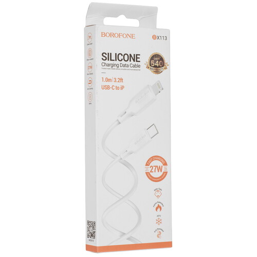 Купить Кабель круглый Borofone Lightning 8-pin - USB Type-C белый 1 м  9244374. Характеристики, отзывы и цены в Донецке
