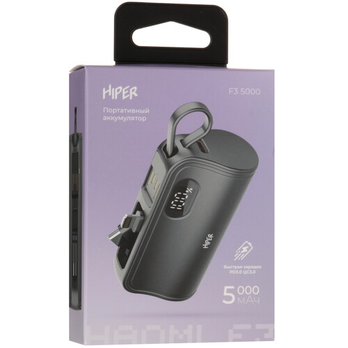 Купить Портативный аккумулятор HIPER Haomi F3 5000 черный  5492760. Характеристики, отзывы и цены в Донецке