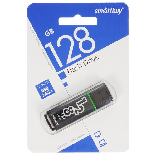 Купить Память USB Flash 128 ГБ Smartbuy Glossy [SB128GBGS-DG]  5042621. Характеристики, отзывы и цены в Донецке