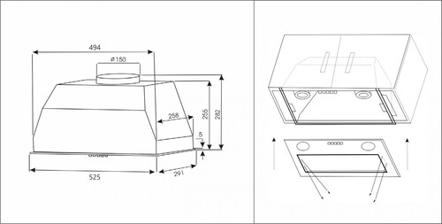 Купить Вытяжка полновстраиваемая EXITEQ EX-1176 серебристый  9245053. Характеристики, отзывы и цены в Донецке