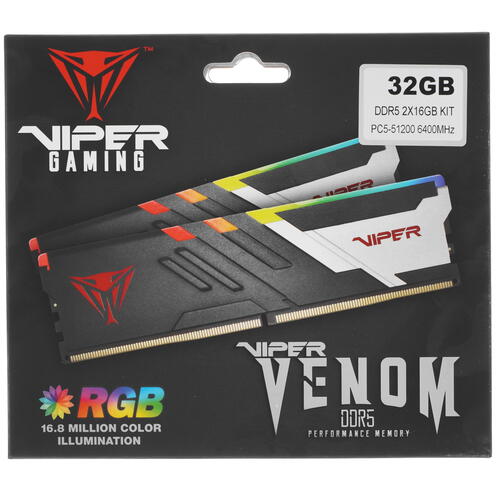 Купить Оперативная память Patriot Viper Venom RGB [PVVR532G640C32K] 32 ГБ  5093660. Характеристики, отзывы и цены в Донецке