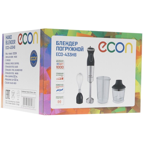 Купить Блендер погружной ECON ECO-433HB черный  8151311. Характеристики, отзывы и цены в Донецке