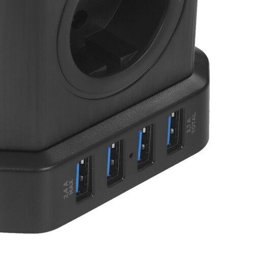 Купить Сетевой фильтр Cablexpert TWR-5-U4-B-3 черный  9176874. Характеристики, отзывы и цены в Донецке