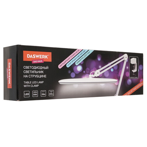 Купить Настольный светильник DASWERK 237954 белый  9171570. Характеристики, отзывы и цены в Донецке