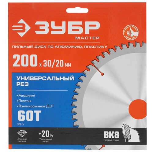 Купить Диск пильный ЗУБР Универсальный рез 36916-200-30-60_z01  9123097. Характеристики, отзывы и цены в Донецке