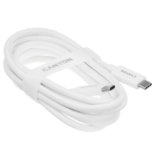 Купить Кабель круглый Canyon USB Type-C - USB Type-C белый 2 м  5415224. Характеристики, отзывы и цены в Донецке