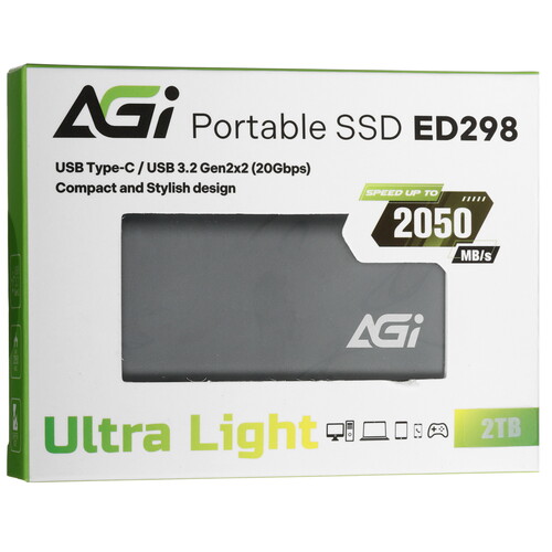Купить 2000 ГБ Внешний SSD AGI ED298  5459360. Характеристики, отзывы и цены в Донецке