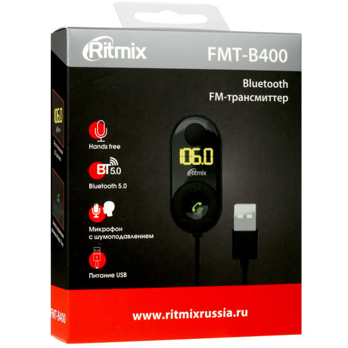 Купить FM-трансмиттер Ritmix FMT-B400  4768912. Характеристики, отзывы и цены в Донецке
