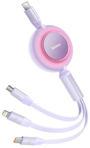 Купить Кабель автосмотка Baseus Lightning 8-pin, micro USB, USB Type-C - USB 2.0 Type-A фиолетовый 1.1 м  5627815. Характеристики, отзывы и цены в Донецке