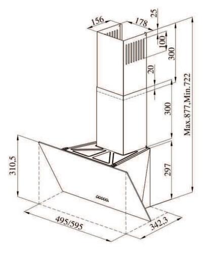 Купить Вытяжка наклонная Darina SLIDE G500B черный  9973943. Характеристики, отзывы и цены в Донецке