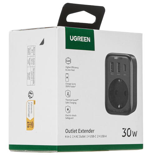 Купить Сетевой фильтр Ugreen 30W Travel Converter черный  5415870. Характеристики, отзывы и цены в Донецке