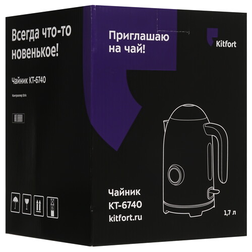 Купить Электрочайник Kitfort КТ-6740 бирюзовый  9267933. Характеристики, отзывы и цены в Донецке