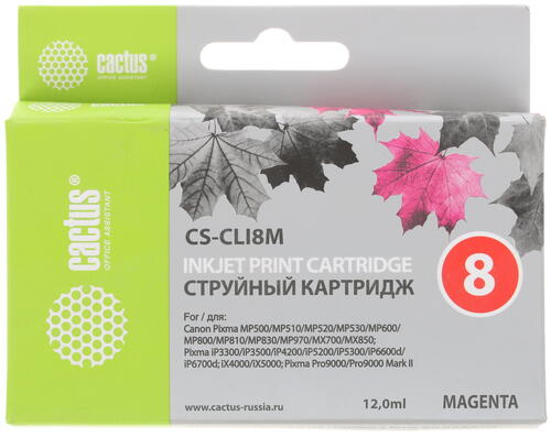 Купить Картридж Cactus CS-CLI8M пурпурный  7932974. Характеристики, отзывы и цены в Донецке