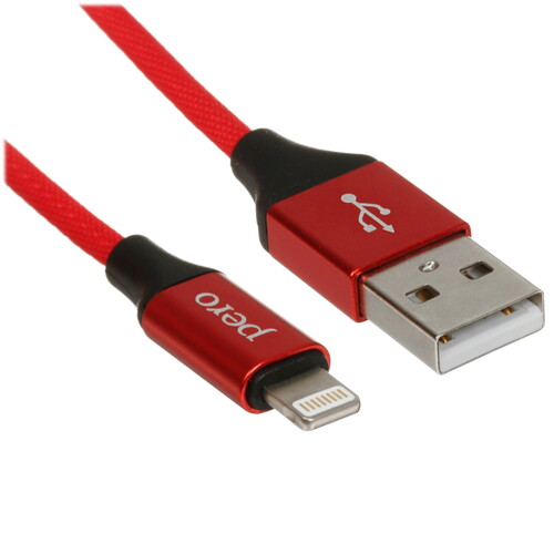 Купить Кабель круглый PERO Lightning 8-pin - USB 2.0 Type-A красный 1 м  5603565. Характеристики, отзывы и цены в Донецке