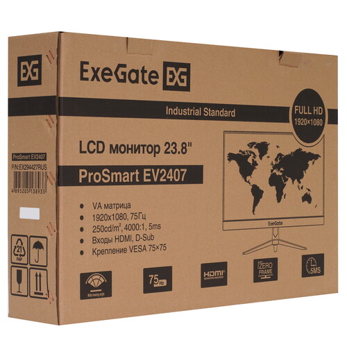 Купить 23.8" Монитор ExeGate ProSmart EV2407 черный  9244243. Характеристики, отзывы и цены в Донецке