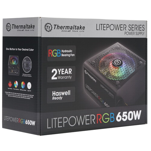 Купить Блок питания Thermaltake Litepower RGB 650W  1341207. Характеристики, отзывы и цены в Донецке