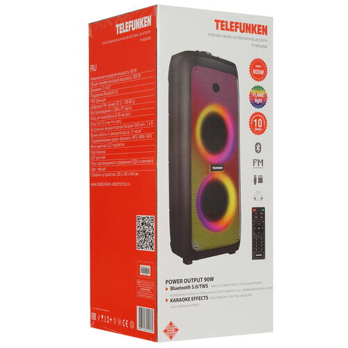 Купить Портативная аудиосистема Telefunken TF-MS3303B, черный  5077406. Характеристики, отзывы и цены в Донецке