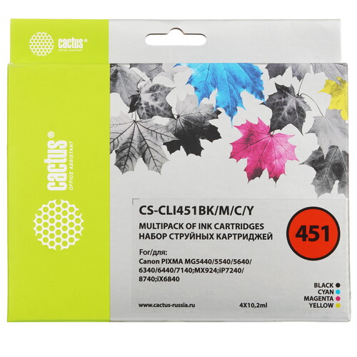 Купить Картридж Cactus CS-CLI451BK/M/C/Y многоцветный  9913936. Характеристики, отзывы и цены в Донецке