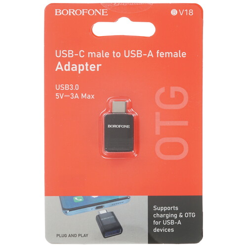 Купить OTG-переходник Borofone черный  5635412. Характеристики, отзывы и цены в Донецке