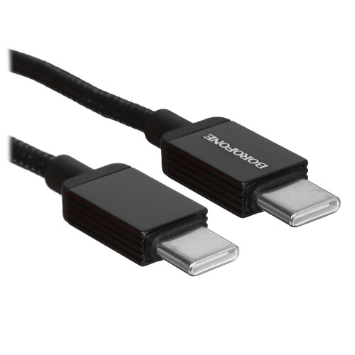 Купить Кабель круглый Borofone USB Type-C - USB Type-C черный 1 м  5635387. Характеристики, отзывы и цены в Донецке