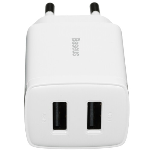 Купить Сетевое зарядное устройство Baseus Compact 2U белый  5495772. Характеристики, отзывы и цены в Донецке