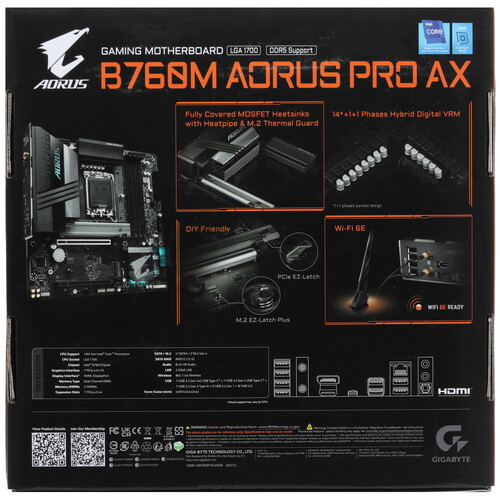 Купить Материнская плата GIGABYTE B760M AORUS PRO AX  5482792. Характеристики, отзывы и цены в Донецке