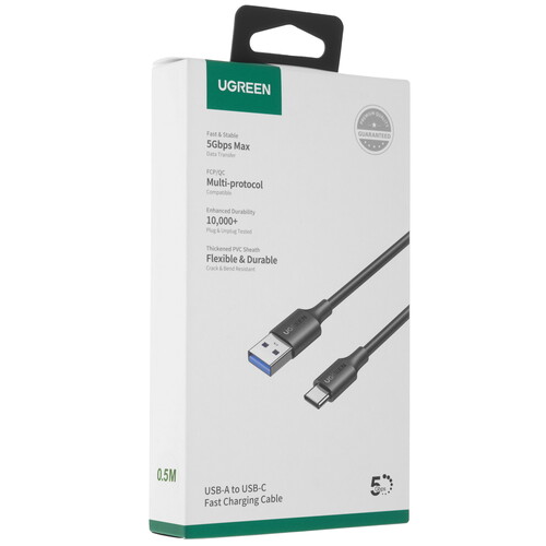 Купить Кабель круглый Ugreen USB Type-C - USB 3.2 Gen 1 Type-A черный 0.5 м  9155057. Характеристики, отзывы и цены в Донецке