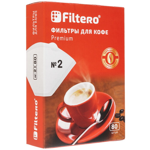 Купить Одноразовые фильтры для кофе Filtero №2/80 Premium №2 белый  9235051. Характеристики, отзывы и цены в Донецке