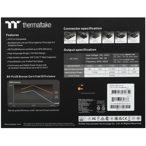 Купить Блок питания Thermaltake Smart BM3 850W - TT Premium Edition  5431679. Характеристики, отзывы и цены в Донецке