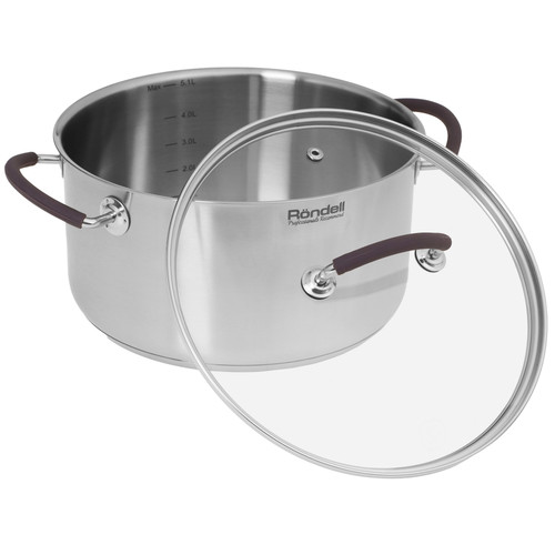 Купить Кастрюля Rondell Akzent RDS-1389 5.1 л 24 см серебристый  9309600. Характеристики, отзывы и цены в Донецке