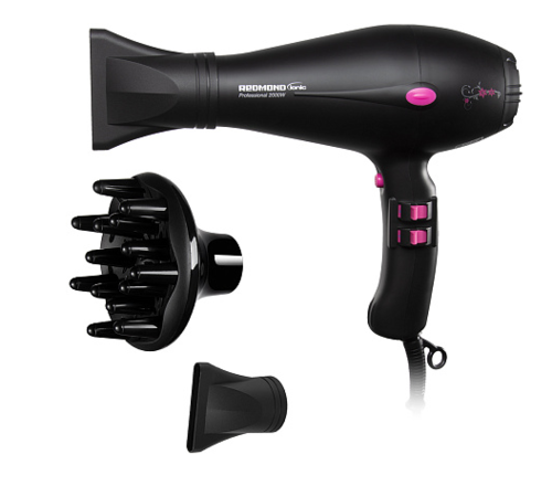 Купить Фен Redmond RF-505 черный/розовый  5470986. Характеристики, отзывы и цены в Донецке